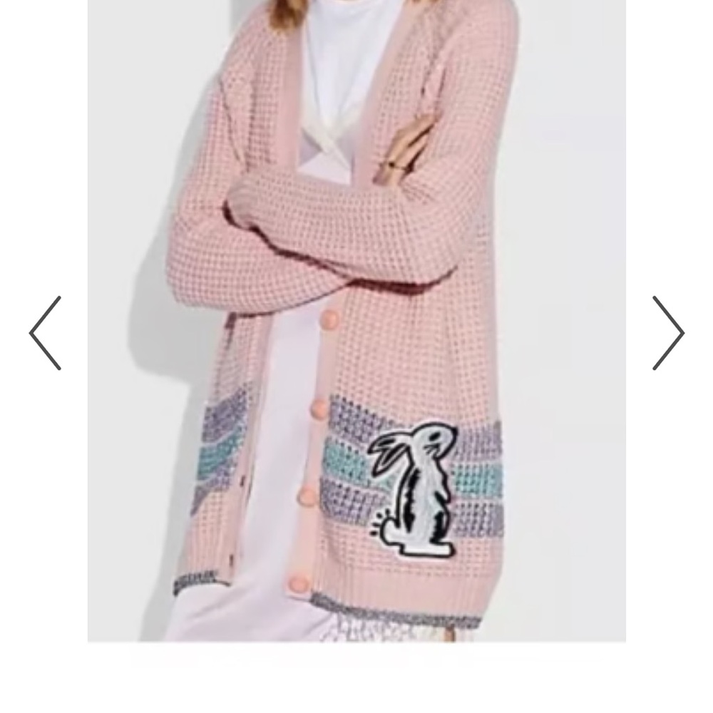 COACH X Selena Gomez Bunny Rabbit Cardigan Sweater Small